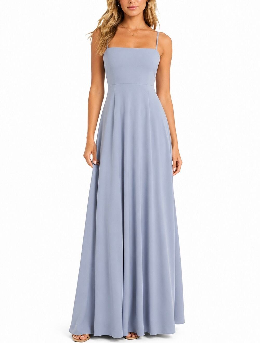 Show Me Your Mumu Dusty Blue Dress XS Floor Length Spaghetti Strap Formal Gown